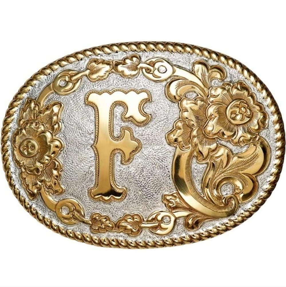 Belt Factory belt with Silver Plated Bronze Crumrine "F" Buckel Belt Size 48